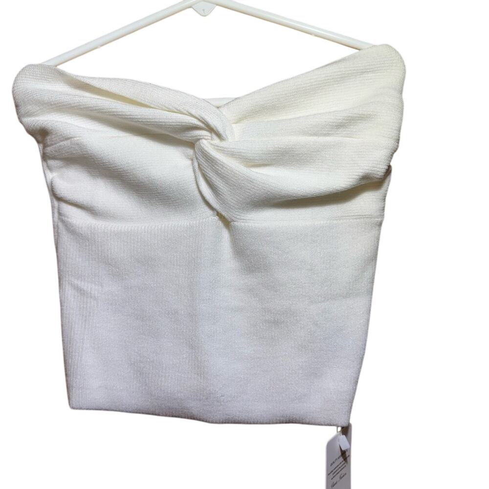 Efan White Knit Cropped Tube Top Tank NWT XS